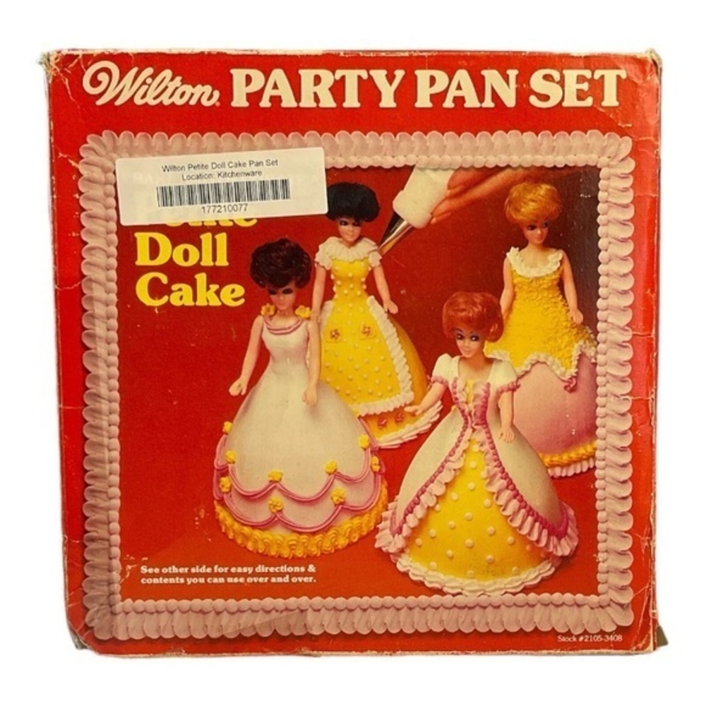 1977 Vtg. Wilton Petite Doll Party Pan Set Original Box 5 Dolls